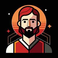A man with a beard and red hair vector