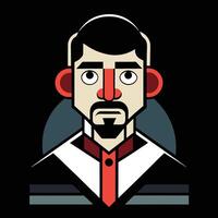 A man with a red nose and a black background vector