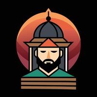 The logo for a man with a beard and hat vector