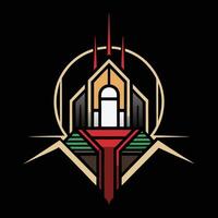 The logo for the game is a building with a red and green design vector