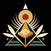 The logo for the game is a pyramid with a sun and a leaf vector