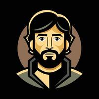 A bearded man with a beard and a beard vector