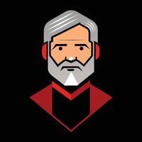 A man with a beard and a red shirt vector