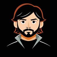 A man with a beard and a beard vector