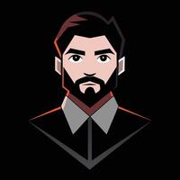 A man with a beard and a tie on a black background vector