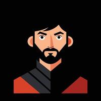 A man with a beard and red shirt vector