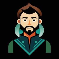 A man with a beard and a beard vector