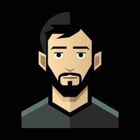 A man with a beard and a beard avatar vector