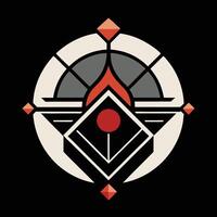 The logo for the game is a circular design with a red dot in the center vector