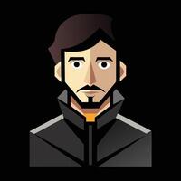 A man with a beard and a black jacket vector