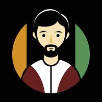 A man with a beard and a red shirt vector