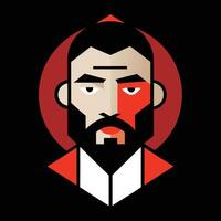 A man with a beard and red face vector