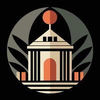 A building with a dome and a red ball on top vector
