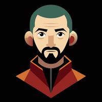 A man with a beard and a red jacket vector