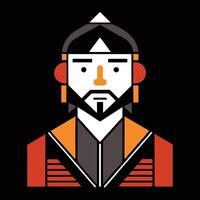 An illustration of a man with a beard and a hat vector
