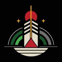 The logo for the rocket ship vector
