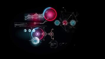 Bright virtual projection of abstract infographic data. video