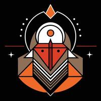 The logo for the band is a geometric design with a bird on it vector