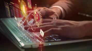 Crypto trading using virtual projection with infographic data. video