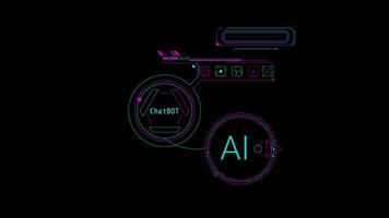 Animation of infographics about processing requests by AI. video