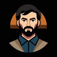 A man with a beard and a mustache vector