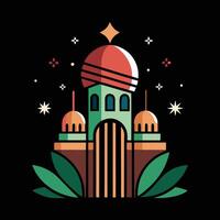 A colorful illustration of a mosque vector