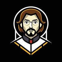 A cartoon image of a man with glasses and a beard vector