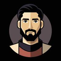A man with a beard and a beard in a flat style vector
