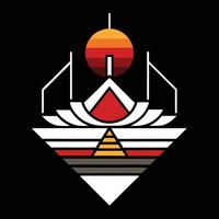The logo for the band is a white and red triangle with a sun in the middle vector