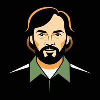 A man with a beard and a beard vector