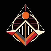 The logo for the band is a triangle with a sun in the middle vector