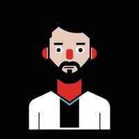 A man with a beard and a red nose vector
