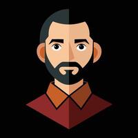 A man with a beard and a red shirt vector