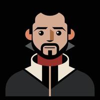 A man with a beard and a red tie vector