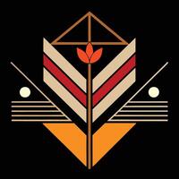 A logo with a geometric design on it vector