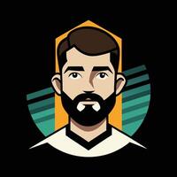 A man with a beard and a beard vector