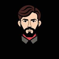 A man with a beard and red tie vector
