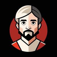 A man with a beard and red shirt vector