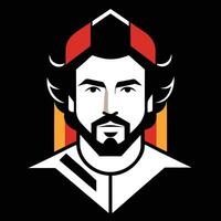 A man with a beard and a red cap vector