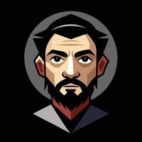 A man with a beard and a beard vector