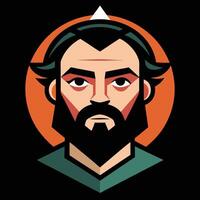 A man with a beard and a hat vector