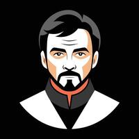 The avatar of a man with a beard and mustache vector