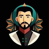 A man with a beard and mustache in a suit vector