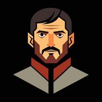 A man with a beard and mustache in a black background vector