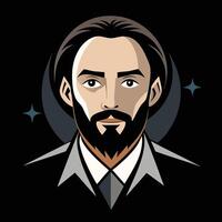 A man with a beard and a tie vector