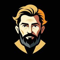 A bearded man with a beard and a beard vector