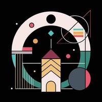 A black background with a geometric design vector