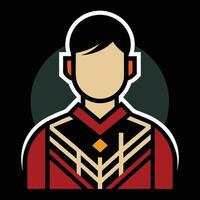 A man in a red and black outfit vector