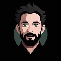 A man with a beard and green eyes vector