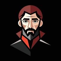 A man with a beard and red tie vector